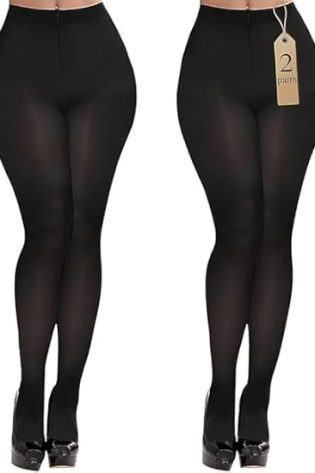 2 Pairs 80D Tights for Women,Women's Sheer Black Tights,Soft Opaque Pantyhose and Stockings for Comfort and Elegance