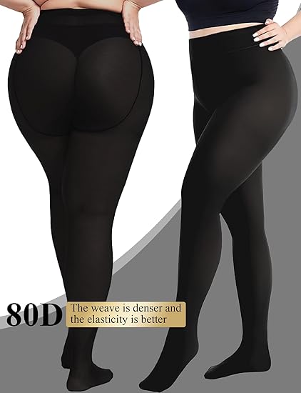 2 Pairs 80D Tights for Women,Women's Sheer Black Tights,Soft Opaque Pantyhose and Stockings for Comfort and Elegance - Image 2