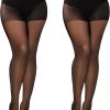 2 Pairs Sheer Black Tights for Women -20D High Waist women's Pantyhose,Plus Size Nylon Stockings