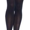 Women's Opaque Thigh Highs with Satin Ruffle Trim and Bow
