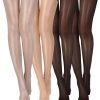 4 Pairs Shiny Thigh High Stockings Shimmery Silk Sheer over the Knee Stockings for Women Halloween Cosplay