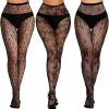 3 Pcs Lace Patterned Fishnet Tights for Women Black Fishnets Leggings Lace Tights